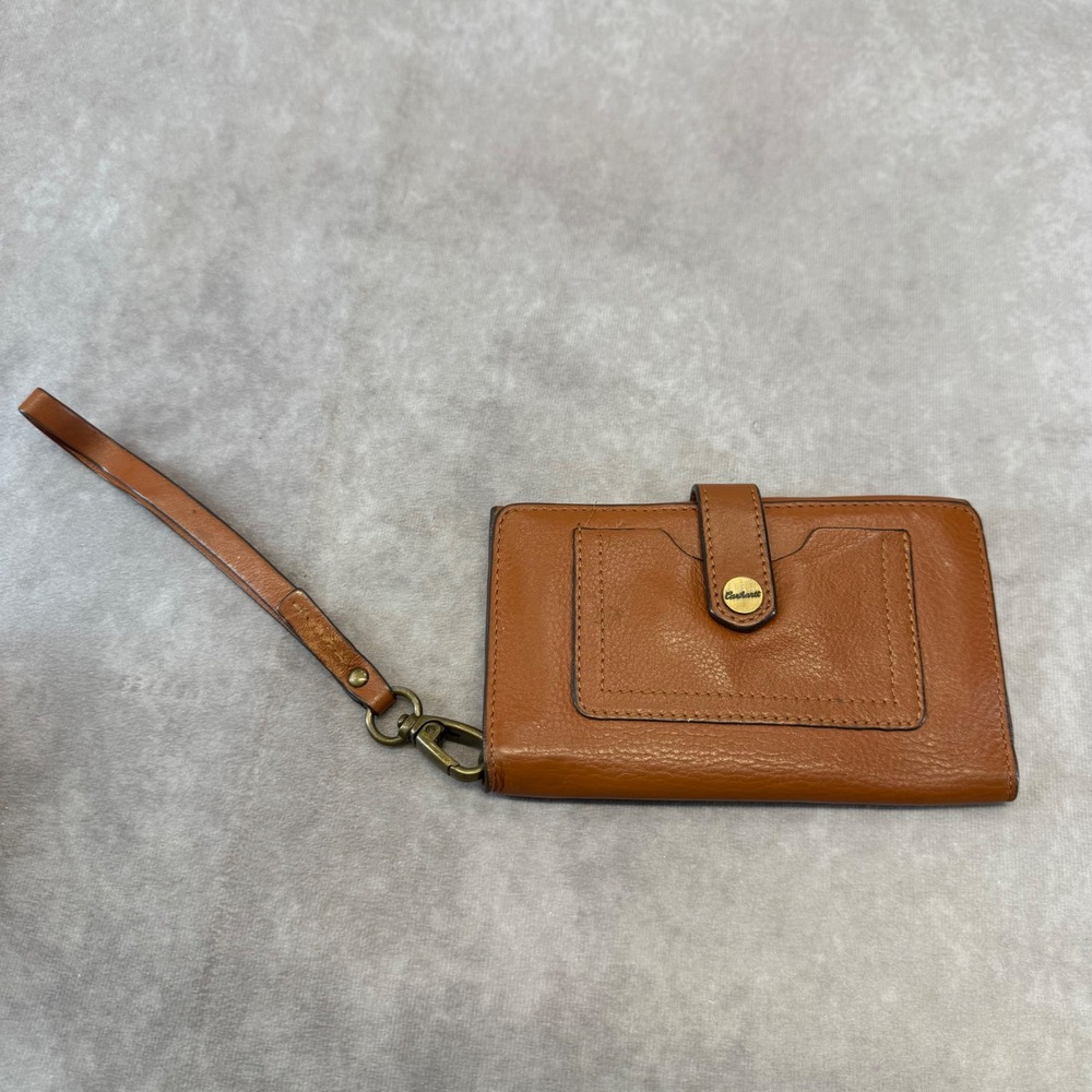 Carhartt Leather Wristlet Wallet Womens OS Brown Bifold Snap Utility Accessory